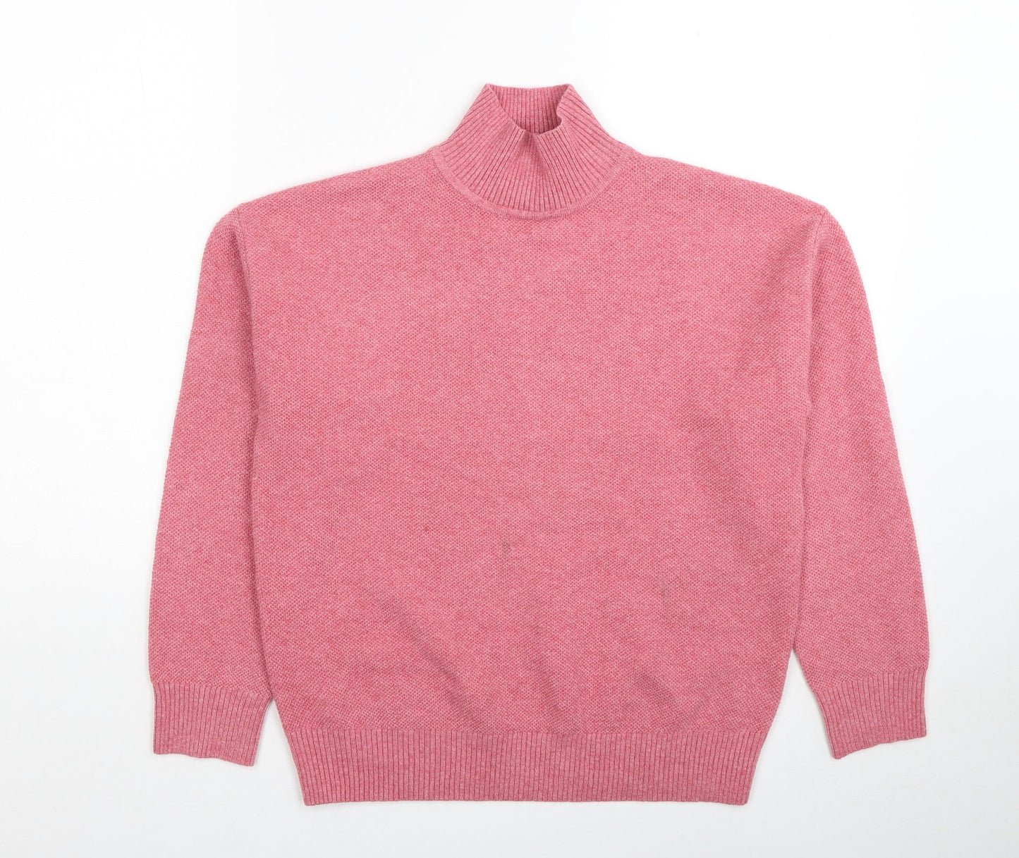 Marks and Spencer Womens Pink Roll Neck Acrylic Pullover Jumper Size XS