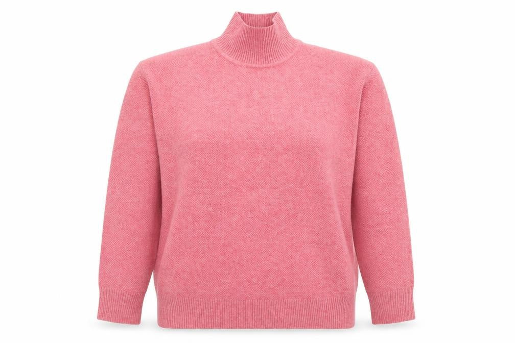 Marks & Spencer Womens Pink Roll Neck Acrylic Pullover Jumper Size XS