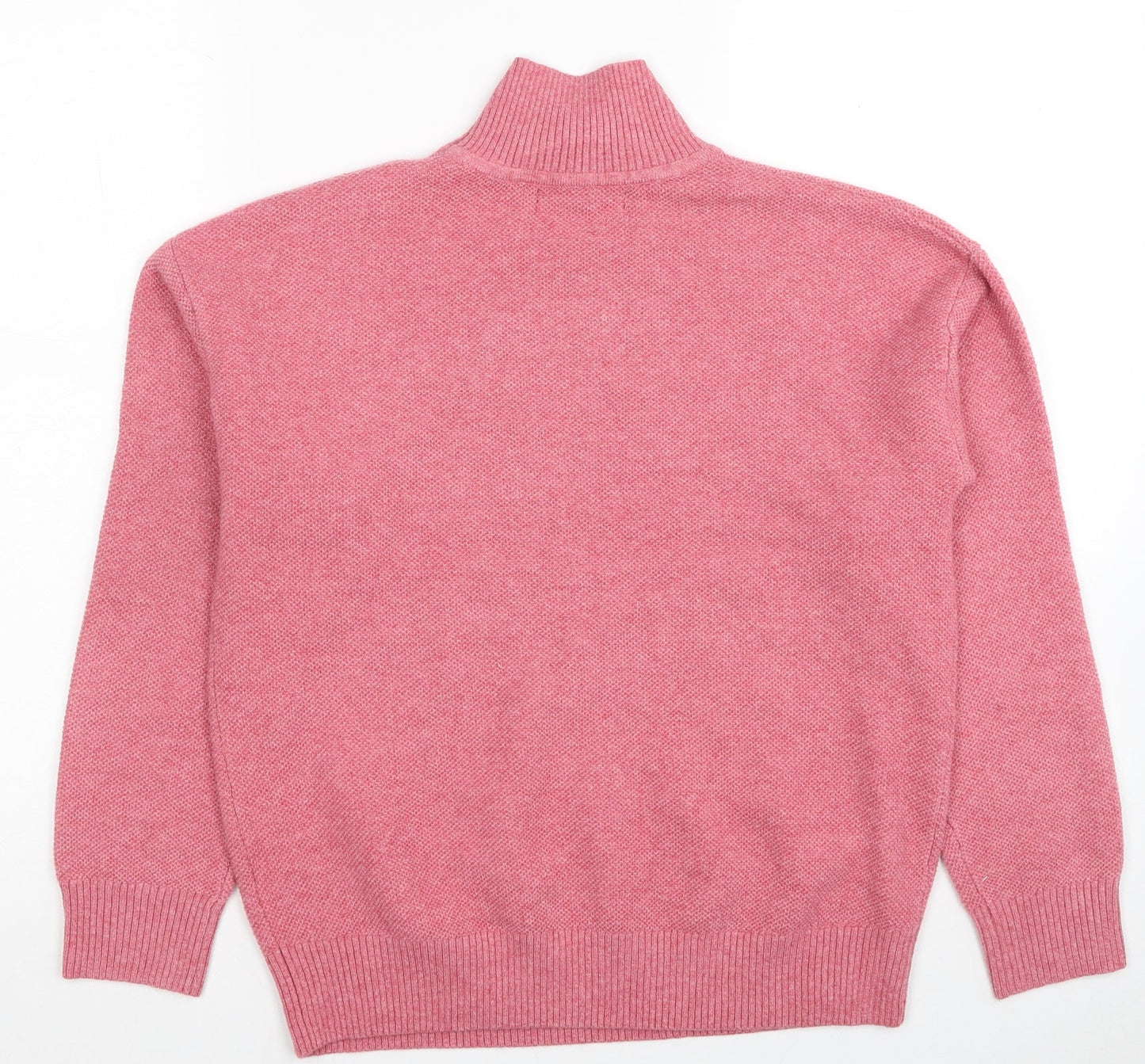 Marks and Spencer Womens Pink Roll Neck Acrylic Pullover Jumper Size XS