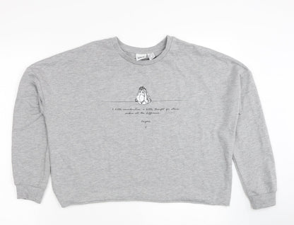 Preloved Disney Womens Grey Polyester Pullover Sweatshirt Size 4 Pullover - Eeyore Slogan - Front