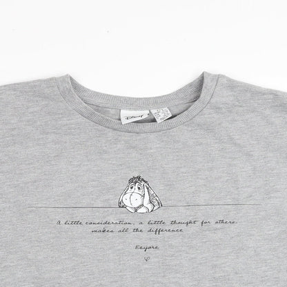 Preloved Disney Womens Grey Polyester Pullover Sweatshirt Size 4 Pullover - Eeyore Slogan - Detail
