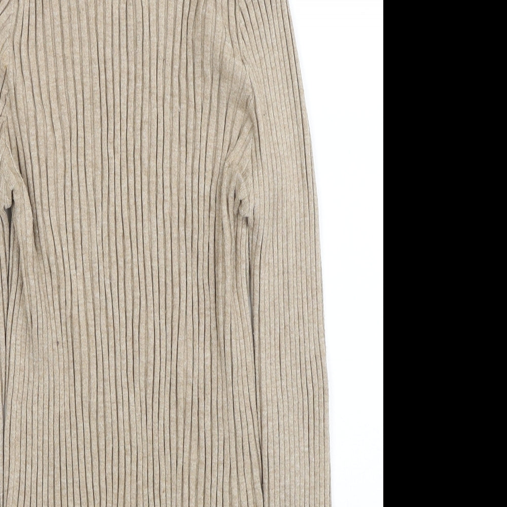 ASOS Womens Beige Round Neck Viscose Pullover Jumper Size 14