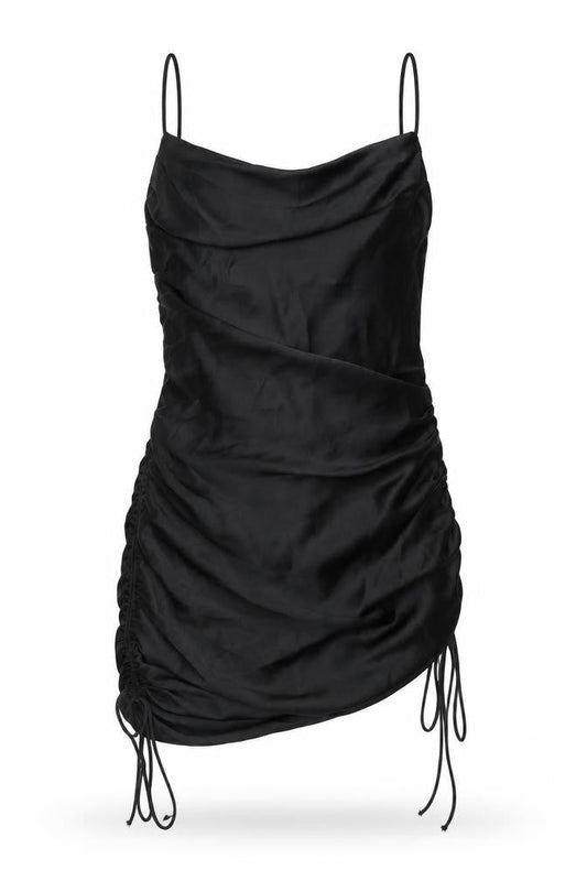 Zara Womens Black Polyester Mini Size S Square Neck Tie