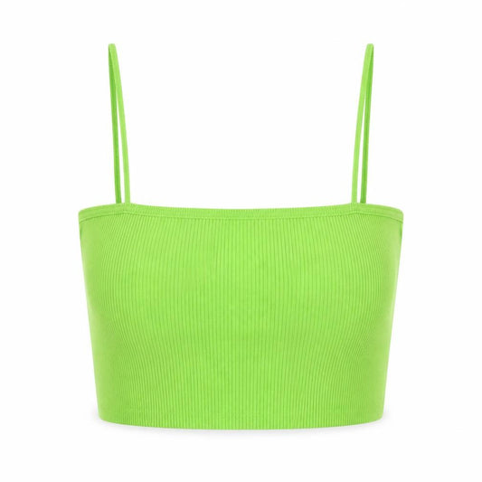 ASOS Womens Green Acrylic Cropped Tank Size 16 Off the Shoulder