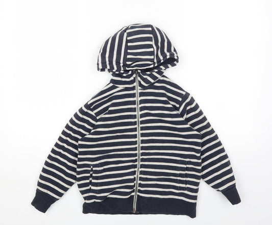 NEXT Girls Blue Striped Jacket Size 9 Years Zip