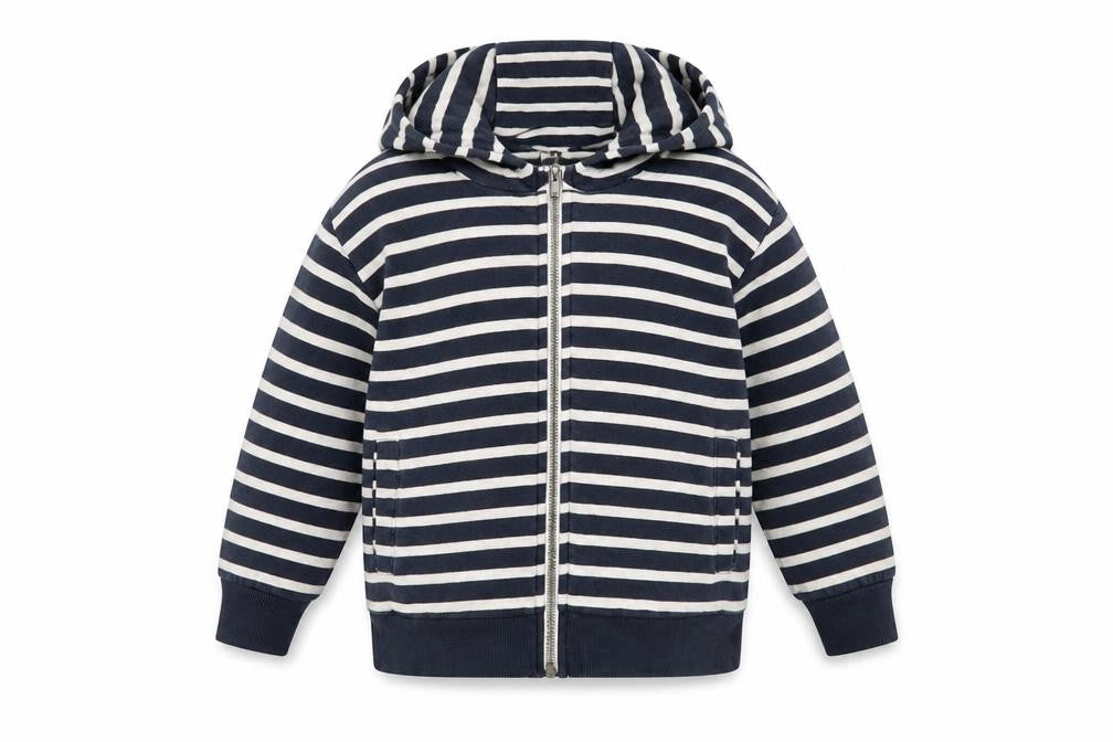 NEXT Girls Blue Striped Jacket Size 9 Years Zip