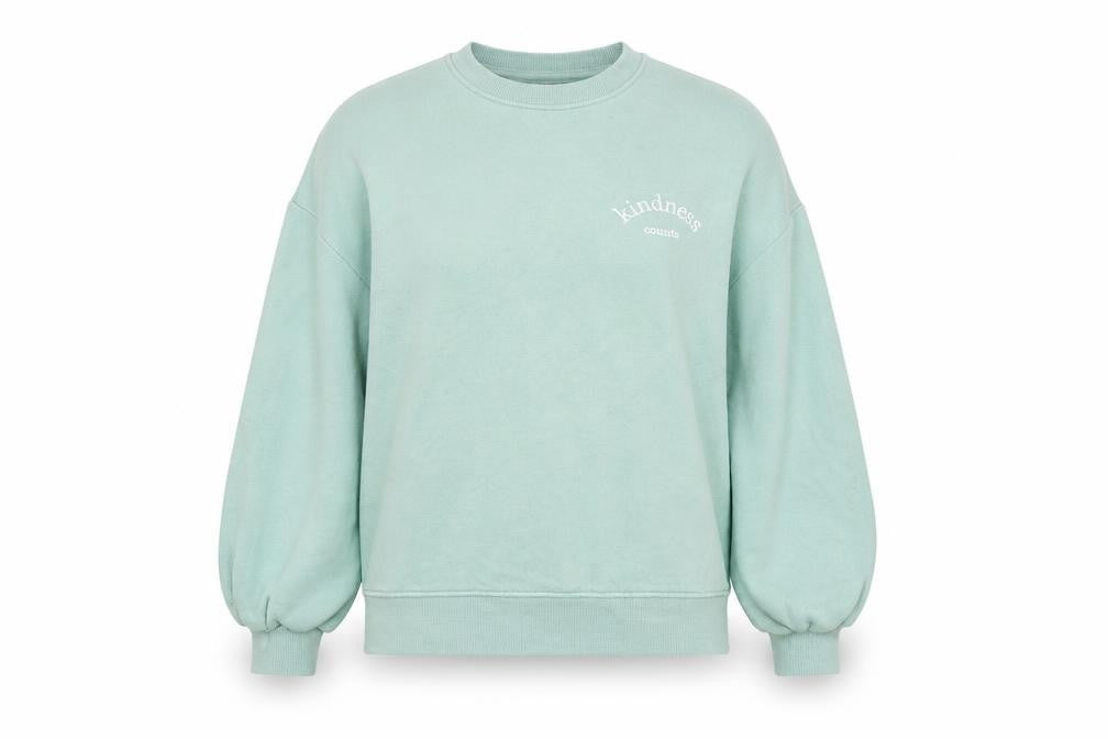 F&F Womens Green Round Neck Cotton Pullover Jumper Size 6