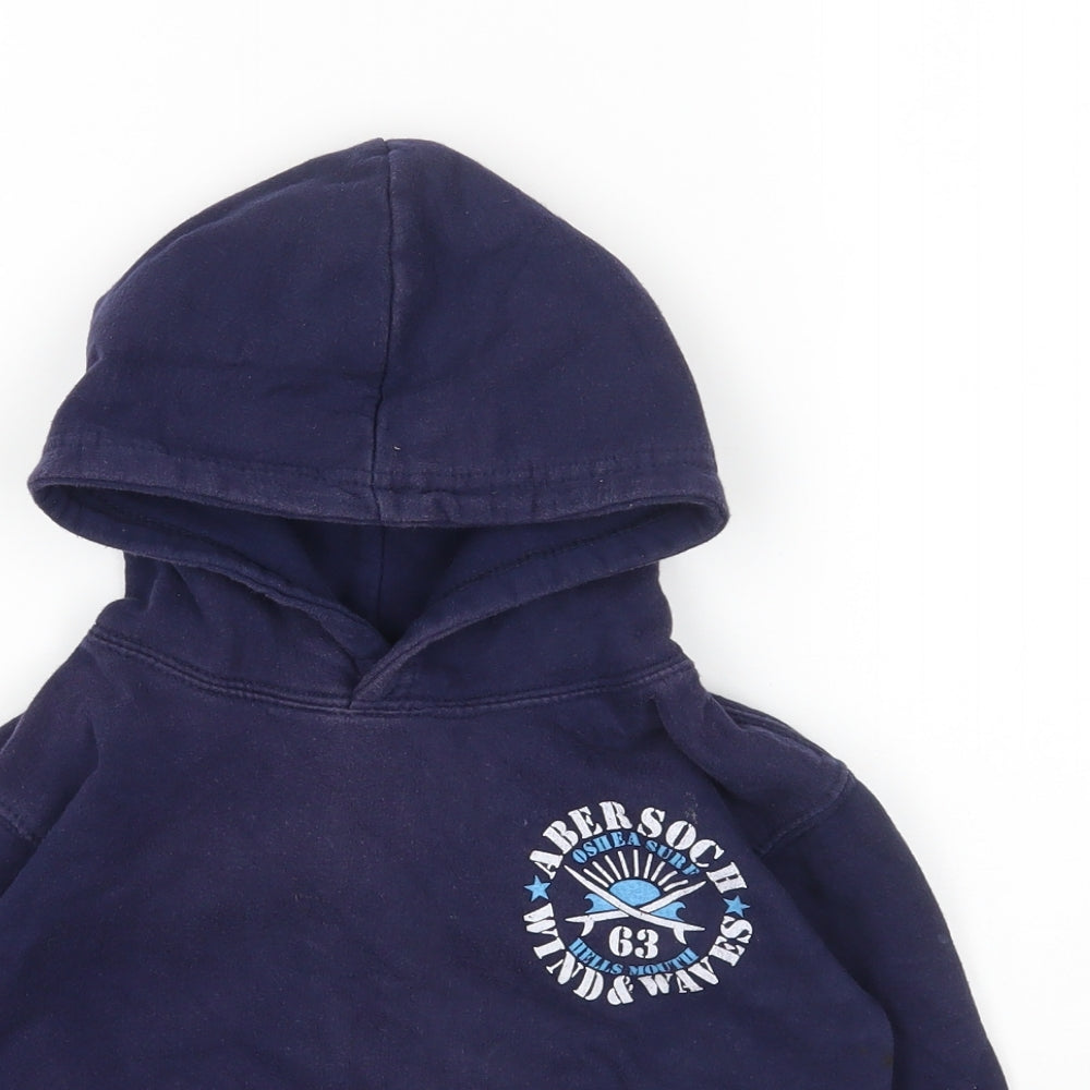 DISHER Boys Blue Cotton Pullover Hoodie Size M Pullover