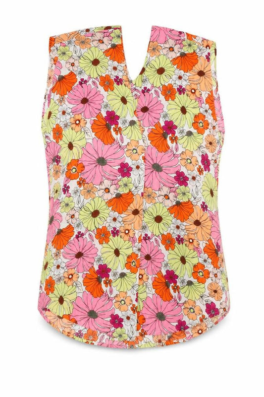 Marks and Spencer Womens Multicoloured Geometric Polyester Basic Blouse Size 8 V-Neck