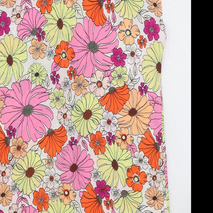 Marks & Spencer Womens Multicoloured Floral Polyester Basic Tank Size 6 V-Neck