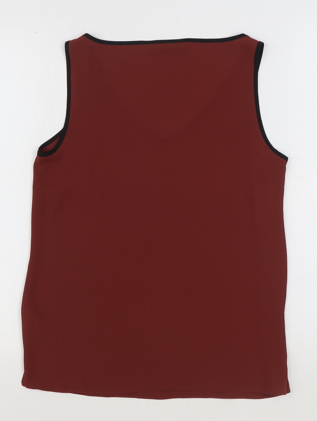 Marks and Spencer Womens Brown Polyester Basic Tank Size 10 V-Neck