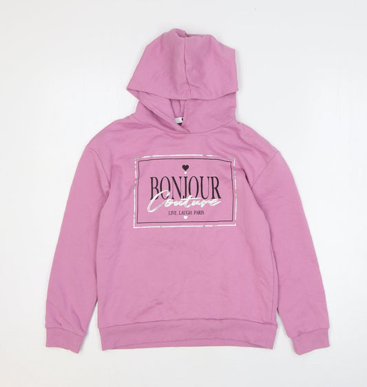 Very Girls Pink Polyester Pullover Hoodie Size 11 Years Pullover