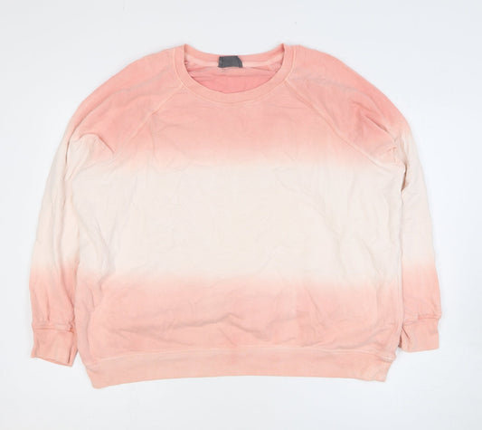 Marks and Spencer Womens Pink 100% Cotton Pullover Sweatshirt Size 20 Pullover - Ombré