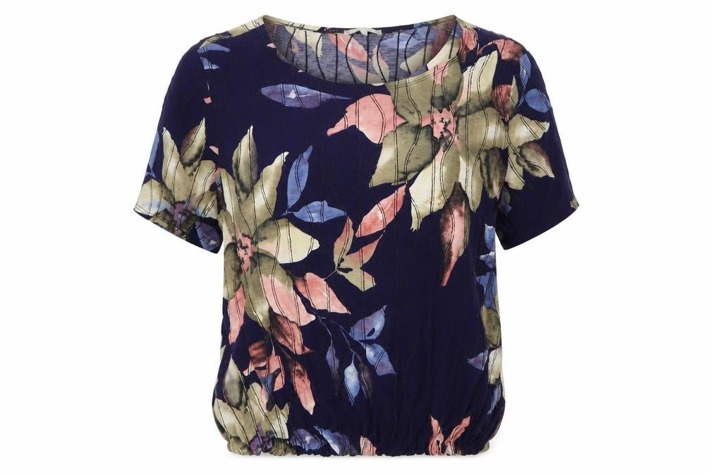Lakeland Womens Multicoloured Geometric Polyester Basic T-Shirt Size 20 Round Neck