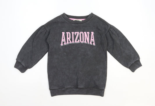 Spring Girls Grey Polyester Pullover Sweatshirt Size 6 Years Pullover - Arizona
