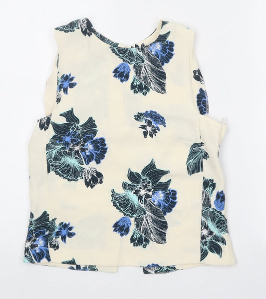 H&M Womens Multicoloured Geometric Polyester Basic Tank Size 8 Round Neck