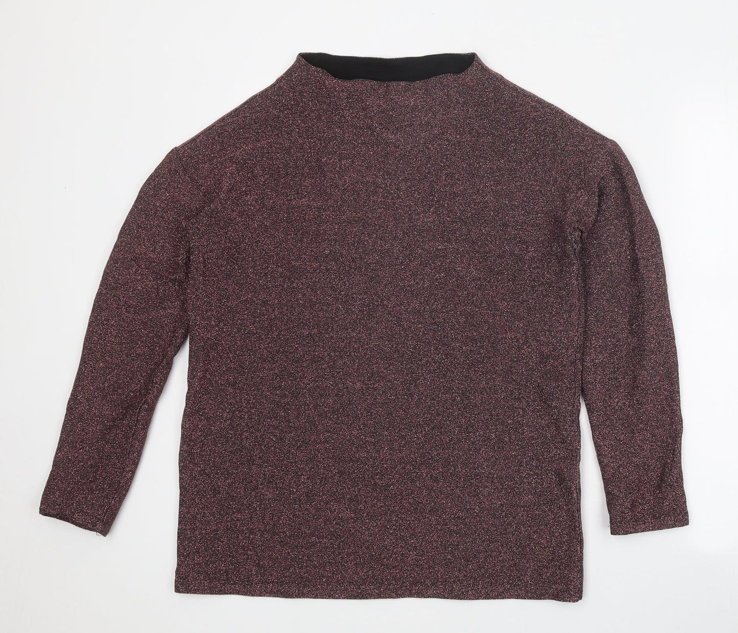 TU Womens Red Viscose Basic T-Shirt Size 8 Round Neck