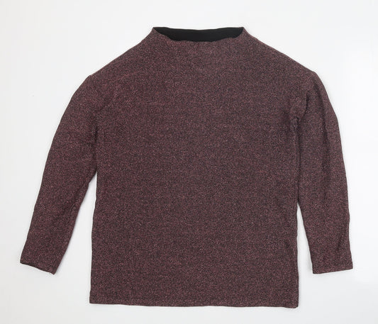 TU Womens Red Viscose Basic T-Shirt Size 8 Round Neck