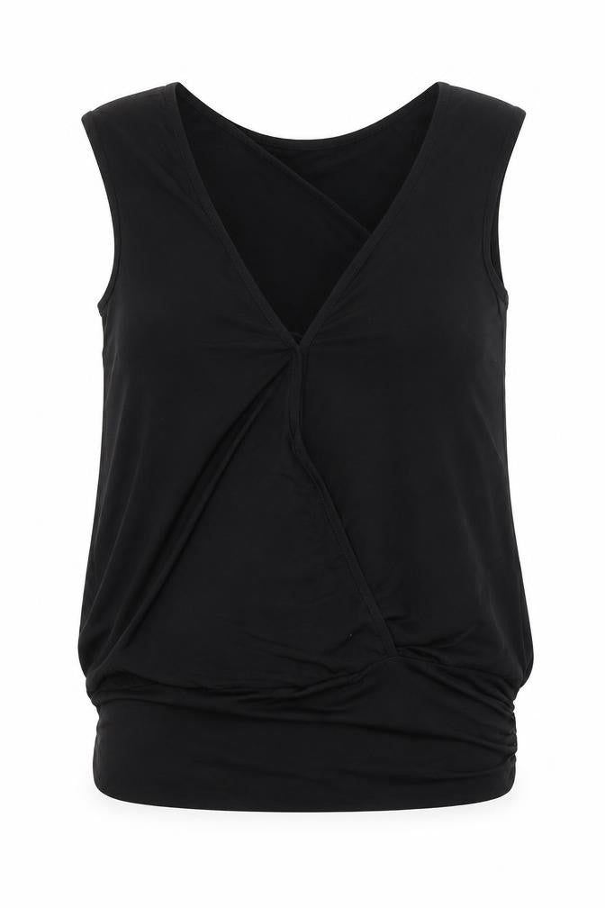 bluheaven Womens Black Polyester Basic T-Shirt Size S V-Neck