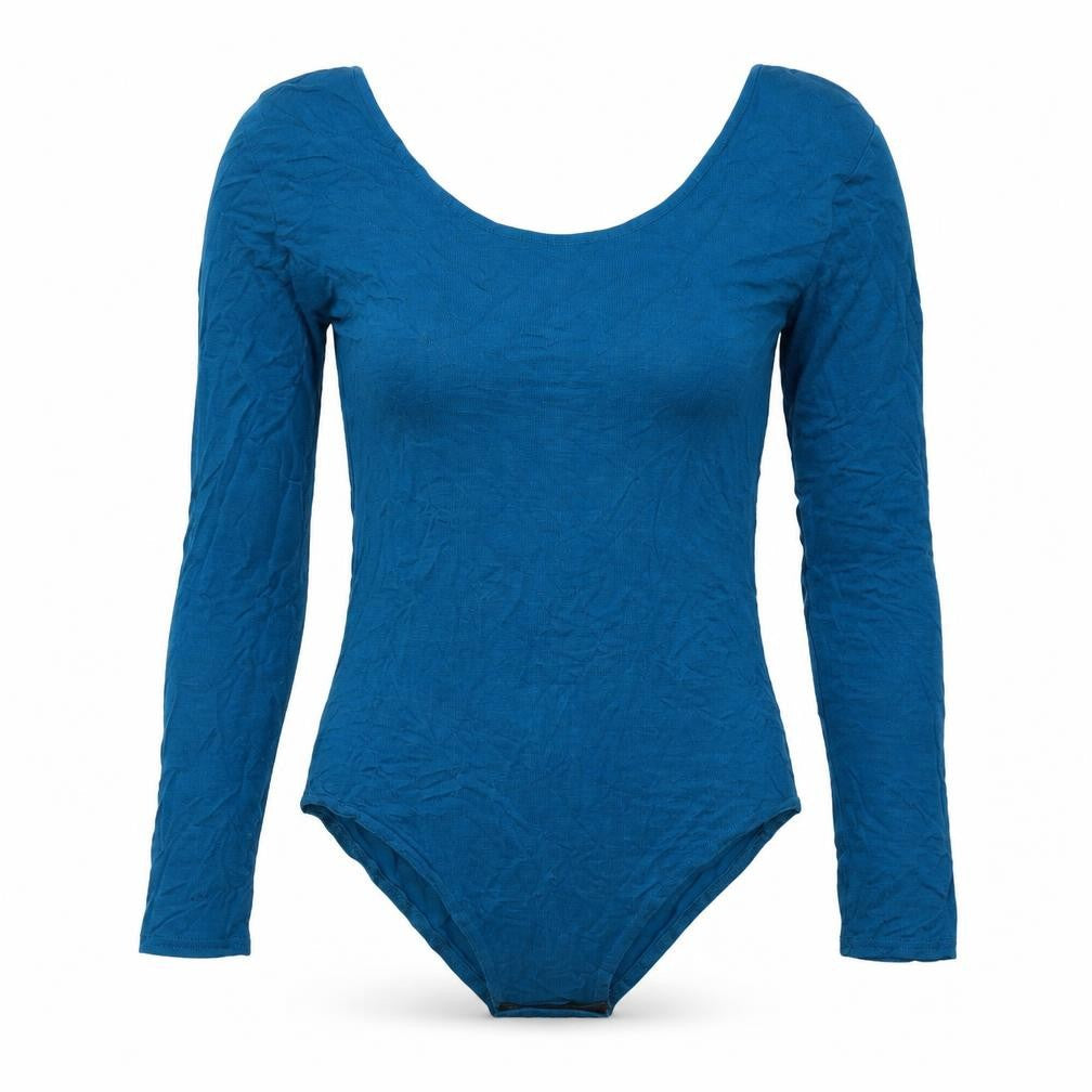 Trendy Touch Womens Blue Viscose Bodysuit One-Piece Size S Snap