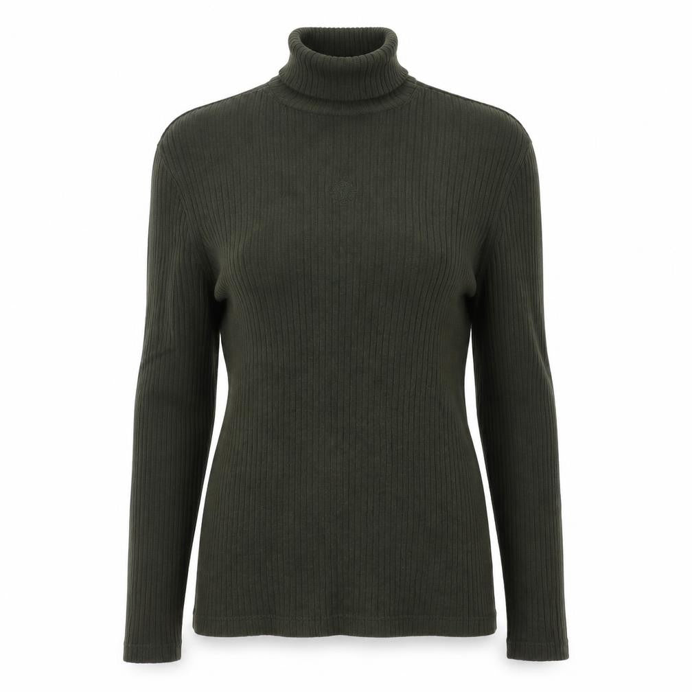 Choise Womens Green Roll Neck Cotton Pullover Jumper Size S