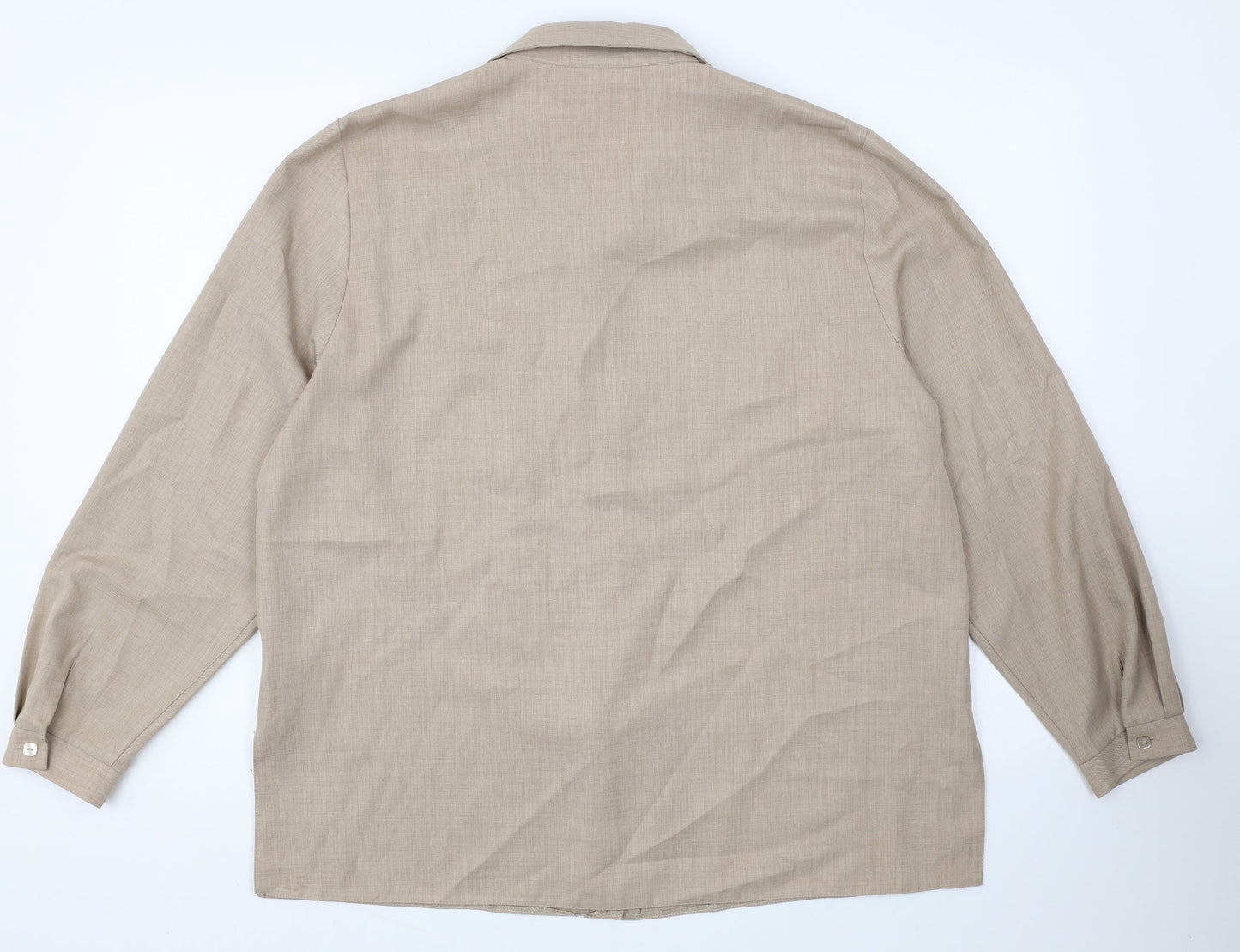 Fosby Womens Beige Polyester Basic Button-Up Size 18 Collared
