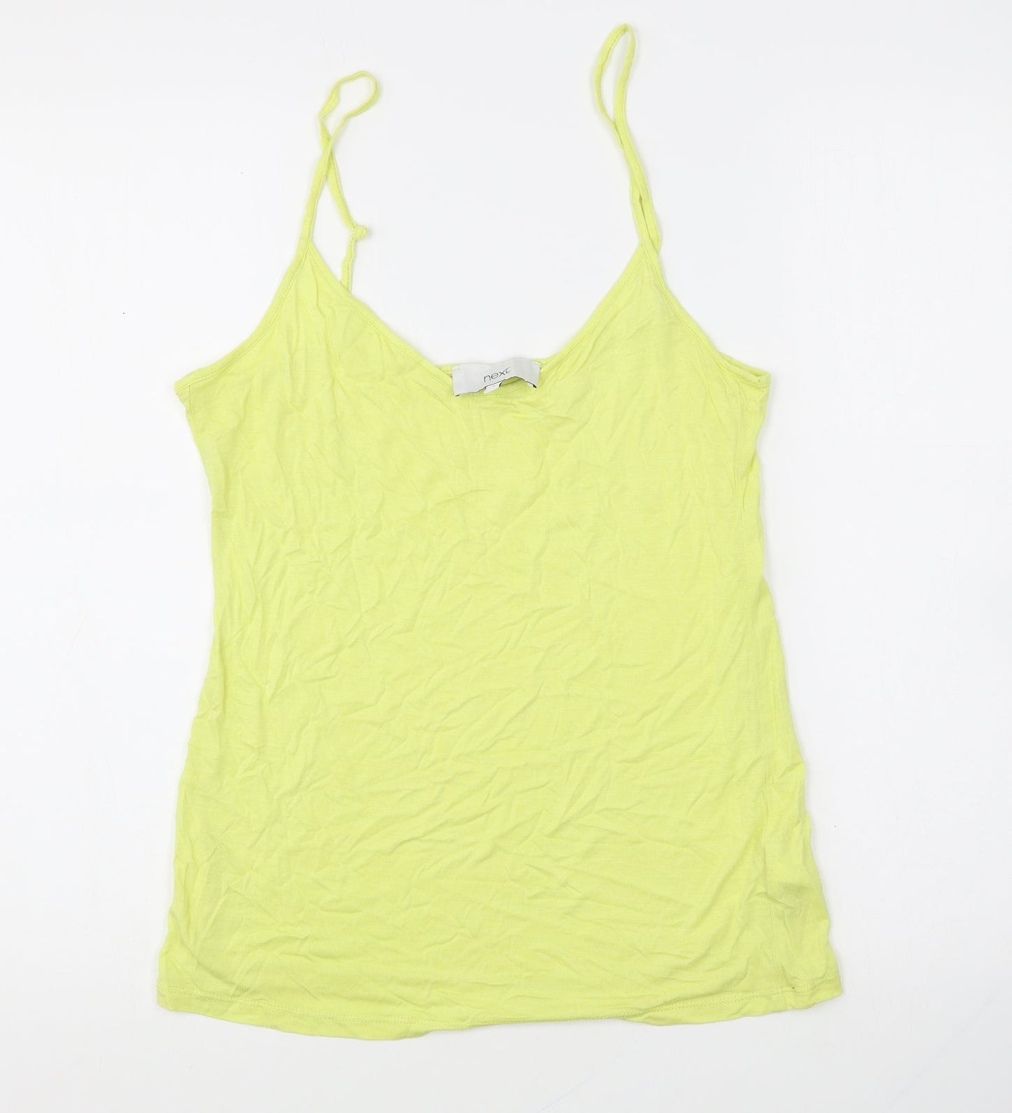 NEXT Womens Yellow Cotton Basic Tank Size 8 Round Neck