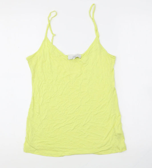 NEXT Womens Yellow Cotton Basic Tank Size 8 Round Neck