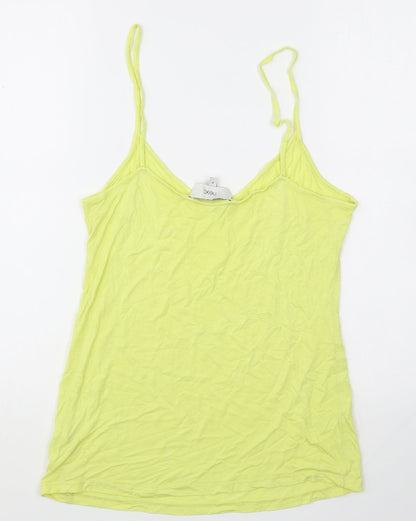 Next Womens Yellow Cotton Basic Tank Size 8 Round Neck