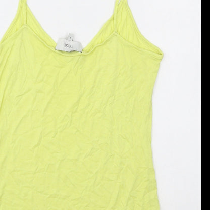 Next Womens Yellow Cotton Basic Tank Size 8 Round Neck