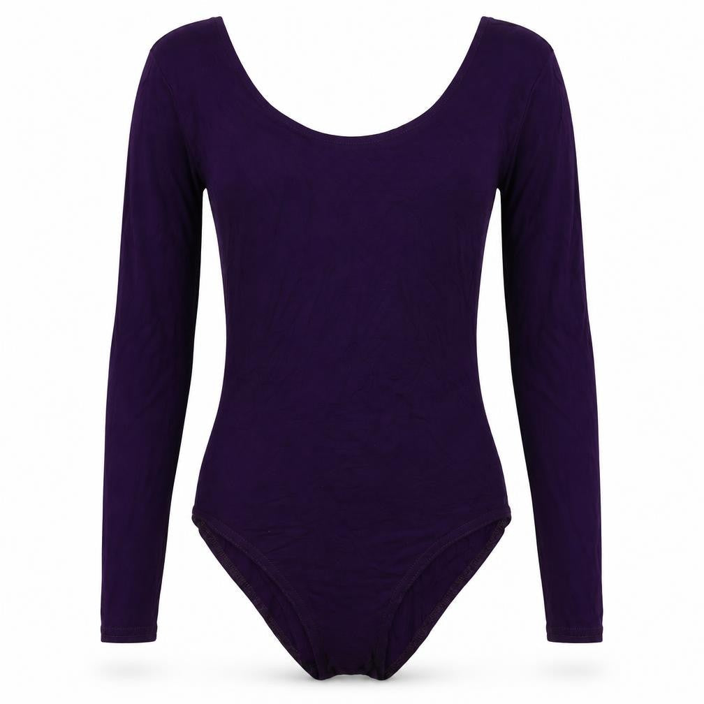 Trendy Touch Womens Purple Viscose Bodysuit One-Piece Size S Snap
