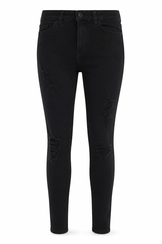 Denim & Co. Womens Black Cotton Skinny Jeans Size 6 Regular Button