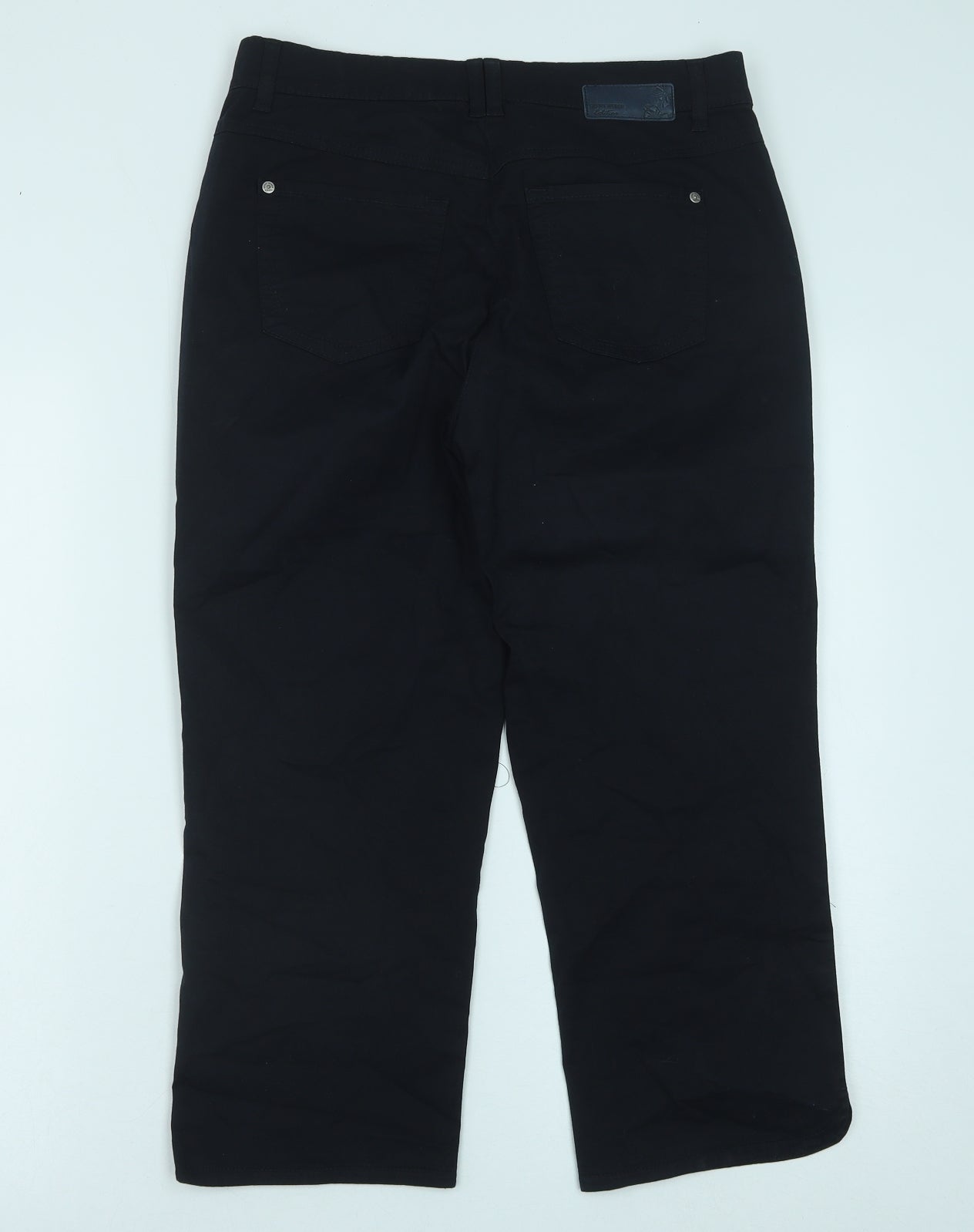 Gerry Weber Womens Blue Cotton Trousers Size 14 Regular Button