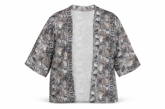 Next Womens Brown V-Neck Geometric Viscose Cardigan Jumper Size 10 - Animal Print
