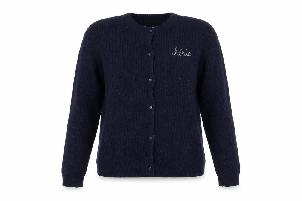 Grace & Mila Womens Blue Round Neck Polyester Cardigan Jumper Size M