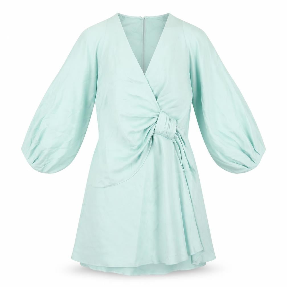 Zara Womens Green Polyester Fit & Flare Size XS V-Neck Button