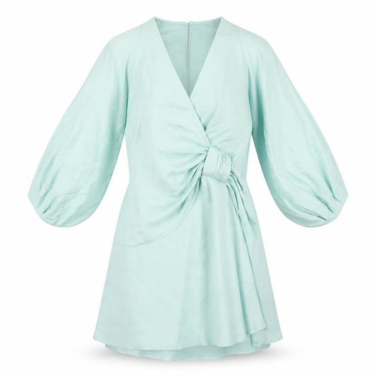 Zara Womens Green Polyester Fit & Flare Size XS V-Neck Button