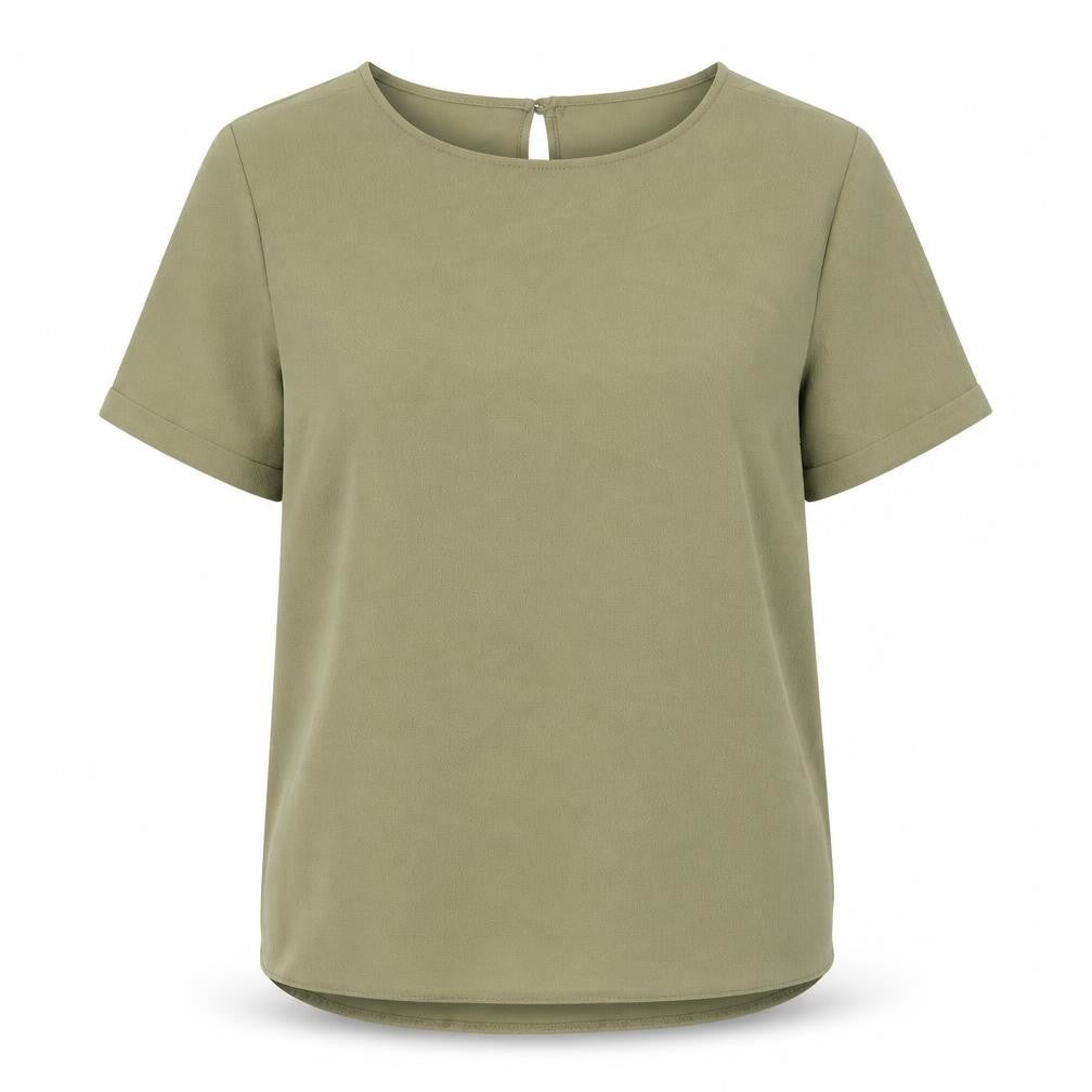 Primark Womens Green Polyester Basic Blouse Size 6 Round Neck