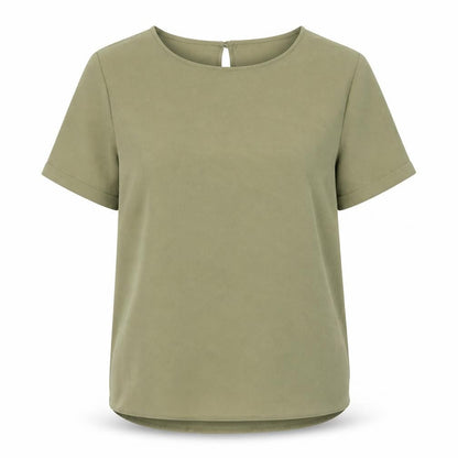 Primark Womens Green Polyester Basic Blouse Size 6 Round Neck