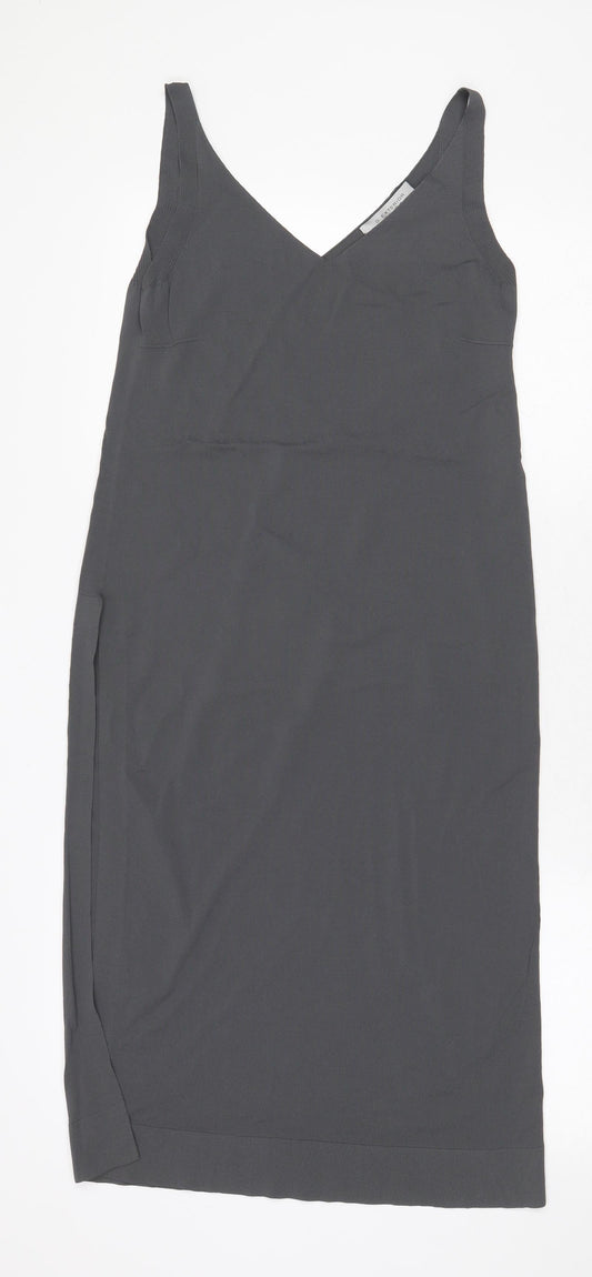 D. EXTERIOR Womens Grey Viscose Tank Dress Size XS V-Neck Pullover