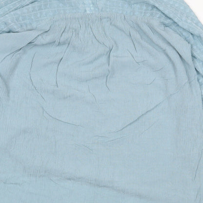 H&M Womens Blue Polyester Basic Blouse Size 6 V-Neck