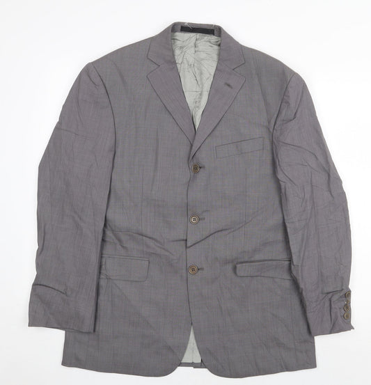 Marks and Spencer Mens Grey Wool Jacket Blazer Size 38