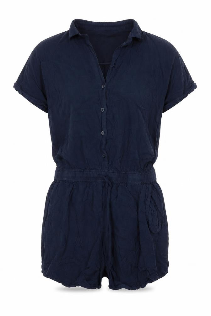 Lush Womens Blue Viscose Playsuit One-Piece Size 6 Button