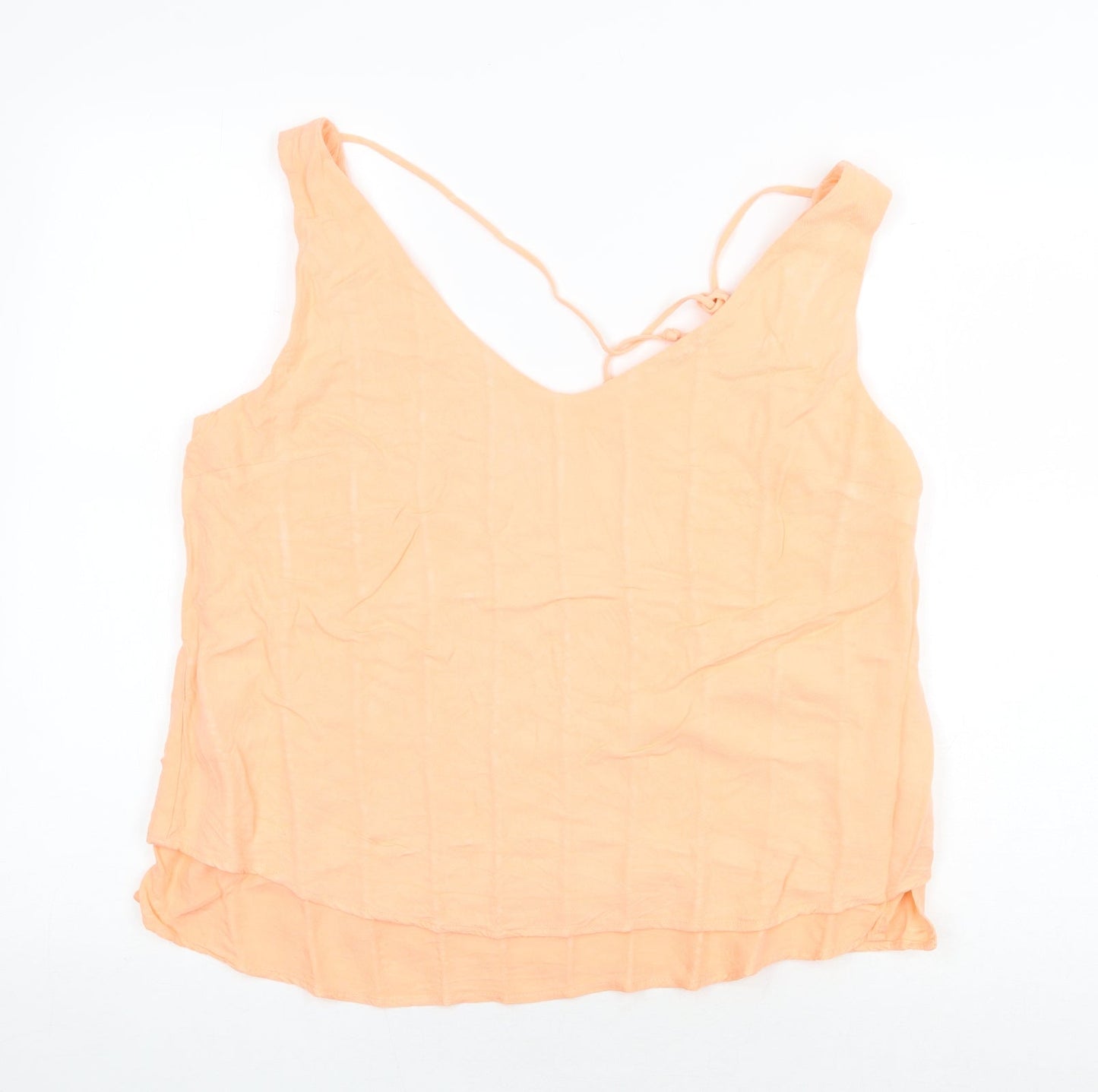 Oasis Womens Orange Viscose Basic Tank Size 16 V-Neck