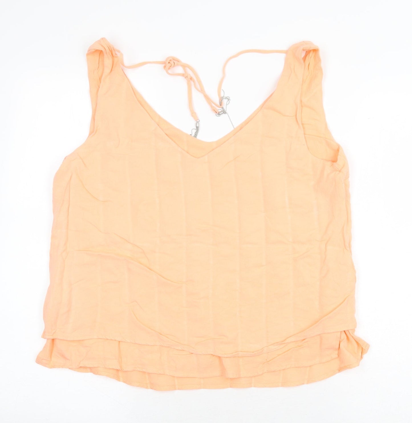Oasis Womens Orange Viscose Basic Tank Size 16 V-Neck