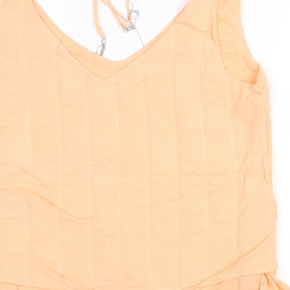Oasis Womens Orange Viscose Basic Tank Size 16 V-Neck