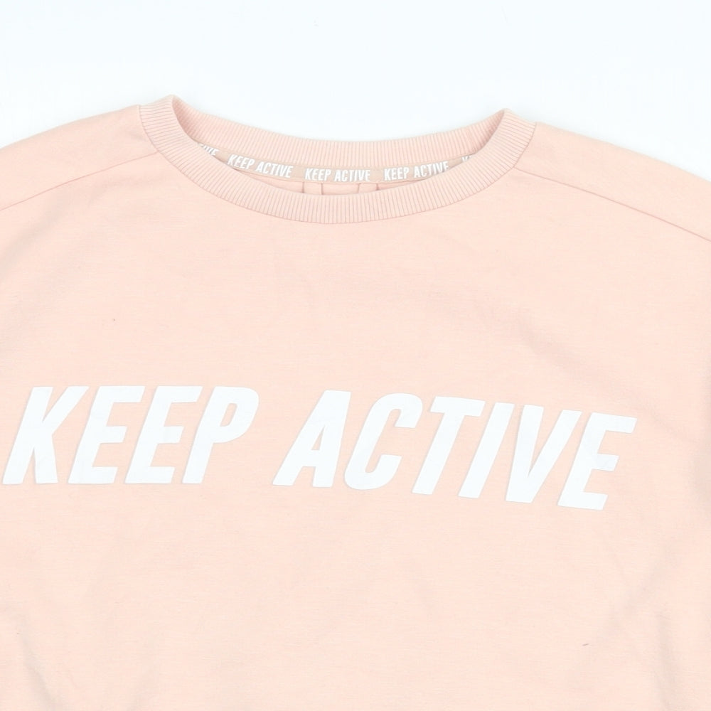 Zara Girls Pink Polyester Pullover Sweatshirt Size 11-12 Years Pullover - Keep Active