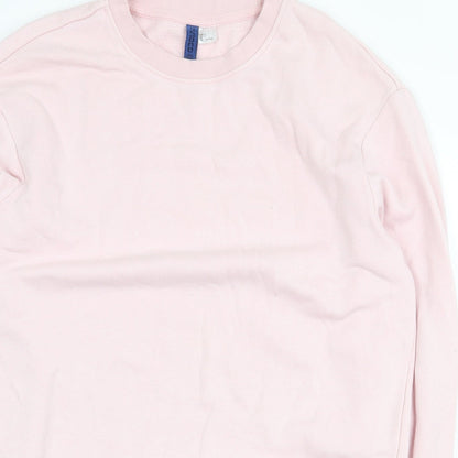 H&M Womens Pink Cotton Pullover Sweatshirt Size S Pullover
