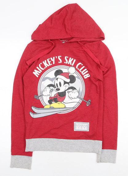 Preloved Disney Womens Red Cotton Pullover Hoodie Size XS Pullover - Mickey Mouse - Front