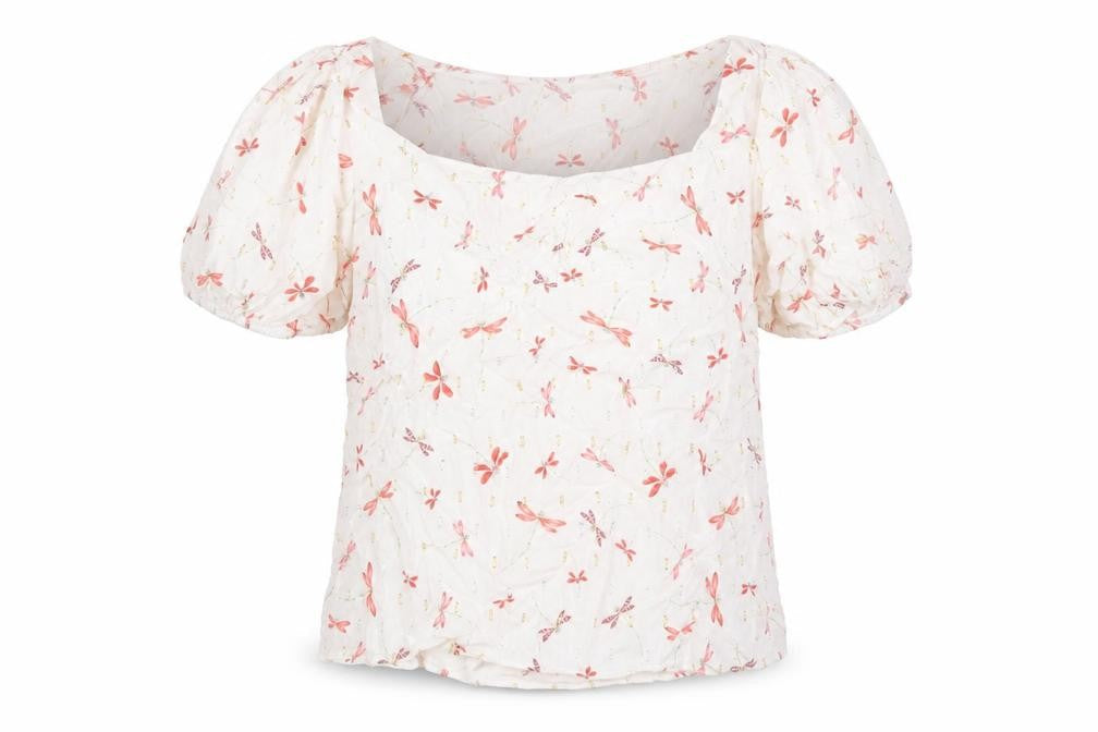 Papaya Womens White Geometric Viscose Basic Blouse Size 10 Scoop Neck